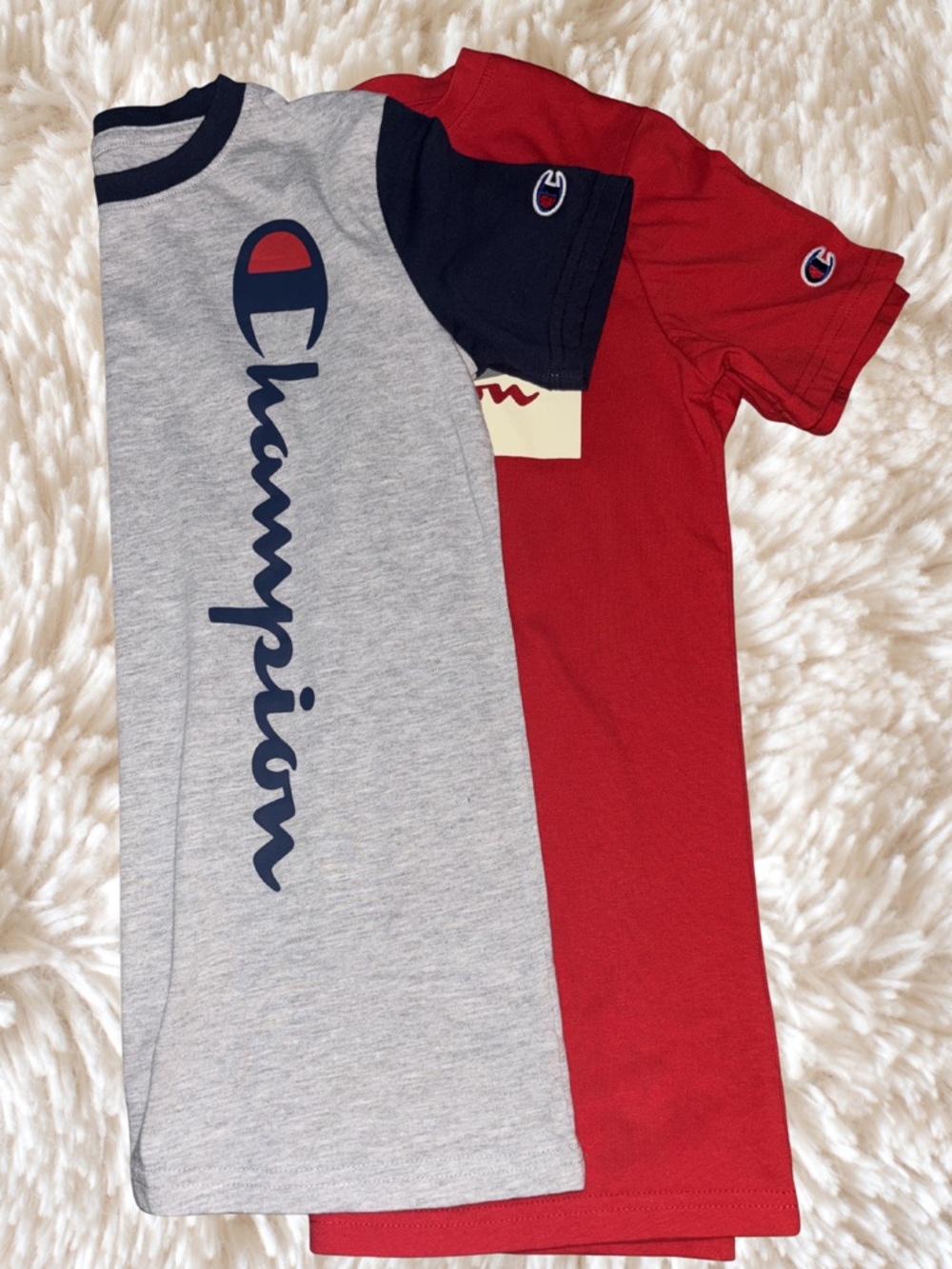 Champion Kids Short Sleeve Tee Set - Red, Gray & Navy Accents